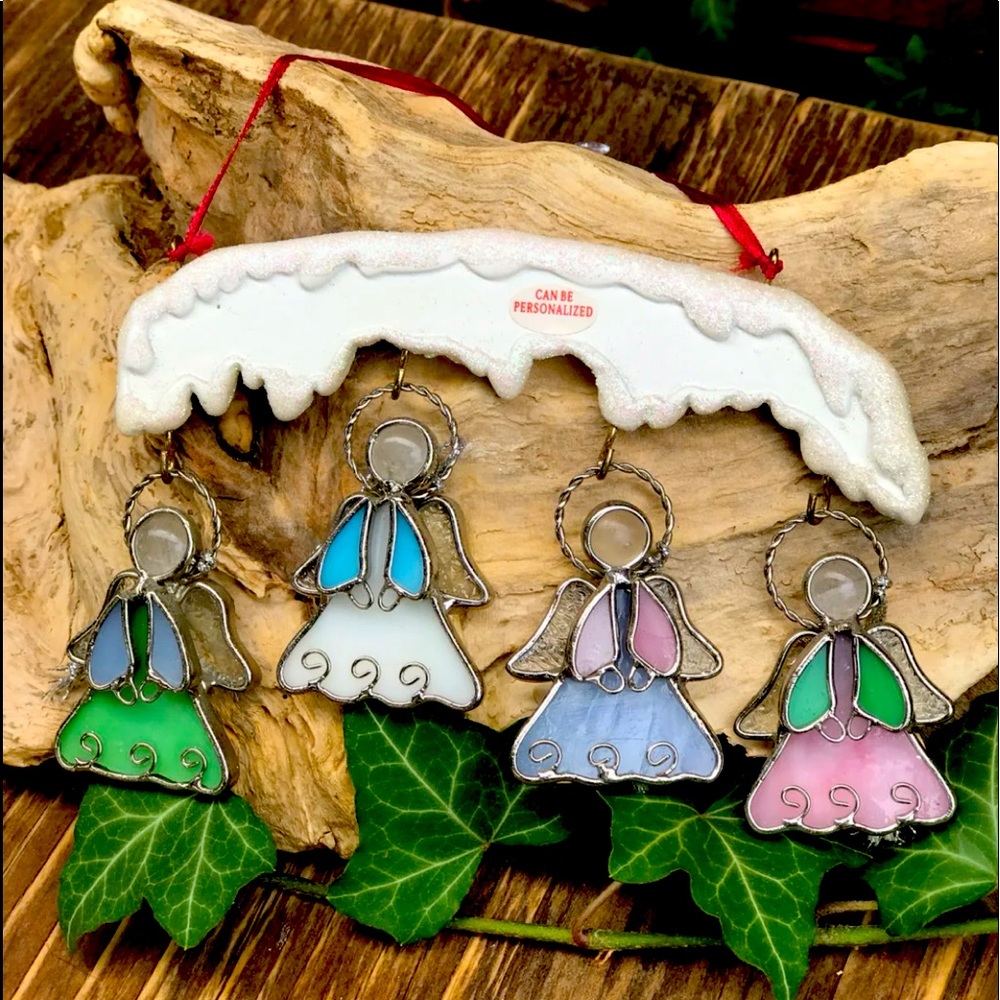 Ganz 4 Stained Glass Angels